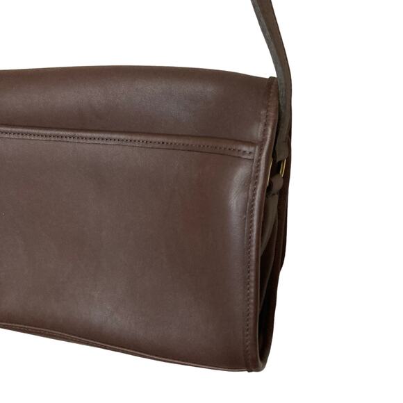 Vintage COACH 9812 Ridgefield Flap Bag Dark Brown Full-grain Leather Excellent - Picture 16 of 16
